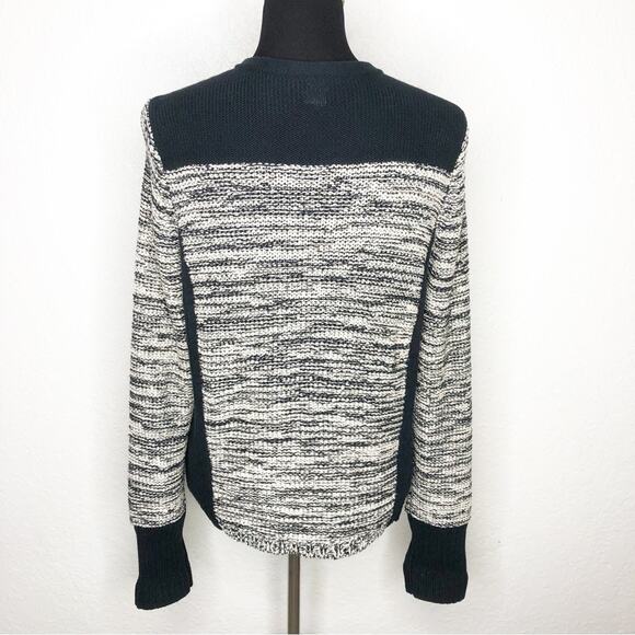 White + Warren black and cream full zip cardigan sweater jacket size Large - Picture 14 of 14